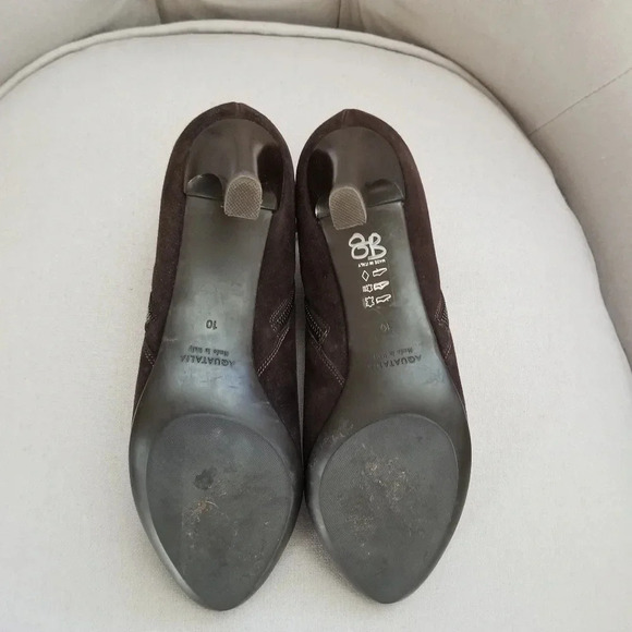 Aquatalia Brown Suede Leather Heeled Ankle Boots | 10 - Picture 7 of 9